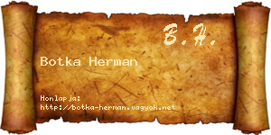 Botka Herman névjegykártya